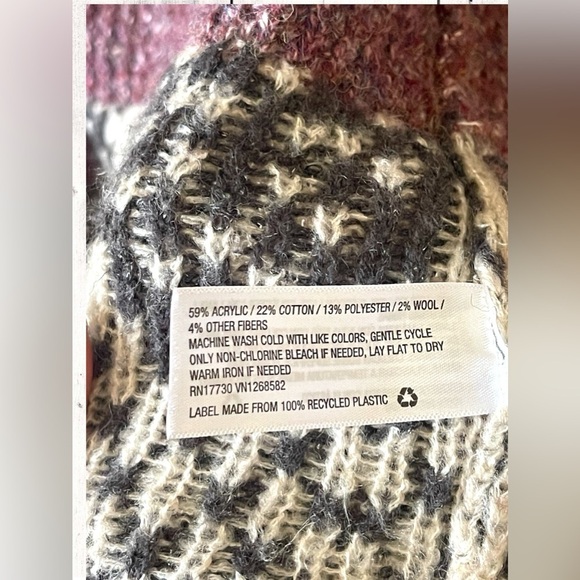 Knox Rose Cardigan Womens XS Gray Dusty Rose Open Front Fringe Duster Beach Boho - Picture 7 of 7